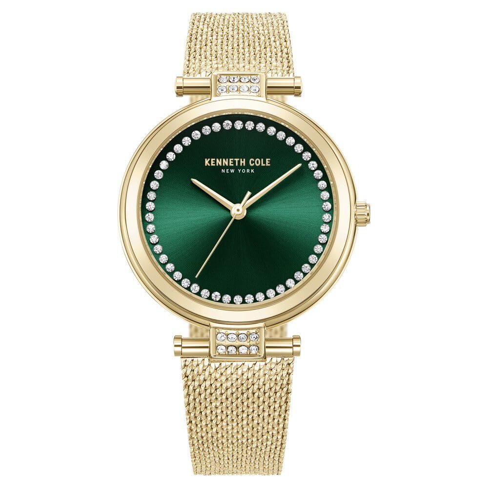 Kenneth Cole Quartz Analog Green Dial Golden Stainless Steel Strap Watch for Women-KCWLG0026801LD