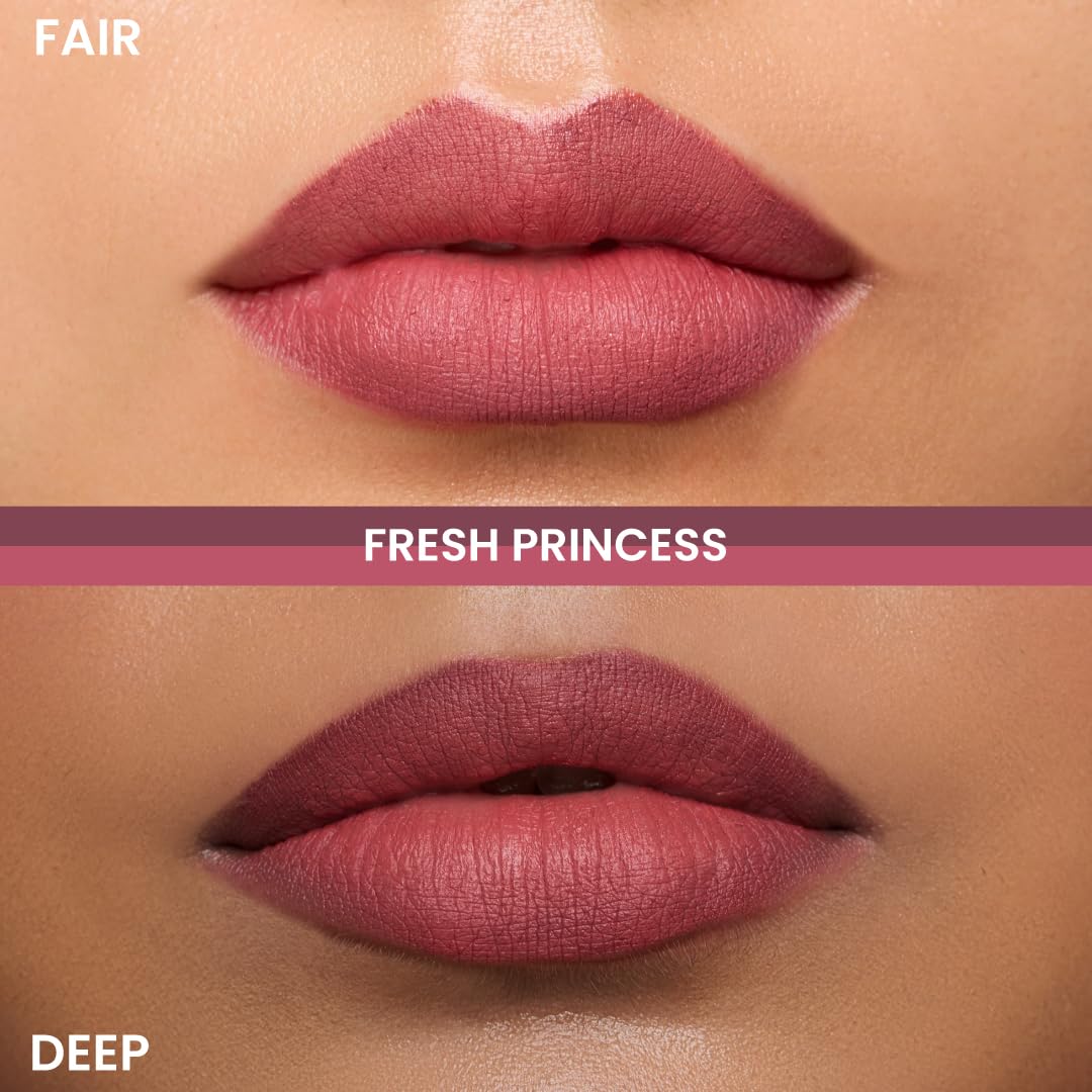 Typsy Beauty Twist & Pout Lipstick & Lip Liner I Lipstick with Matching Liner for Defined Lips I Fresh Princess | Matte Finish & Contoured Lip Effect I Rose Pink | Paraben Free | 0.75 + 0.16g