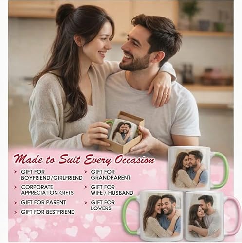 Personalized Photo Mug with Matching Keychain – Custom Date & Picture Gift for Couples, Anniversary, Wedding, Birthday Keepsake