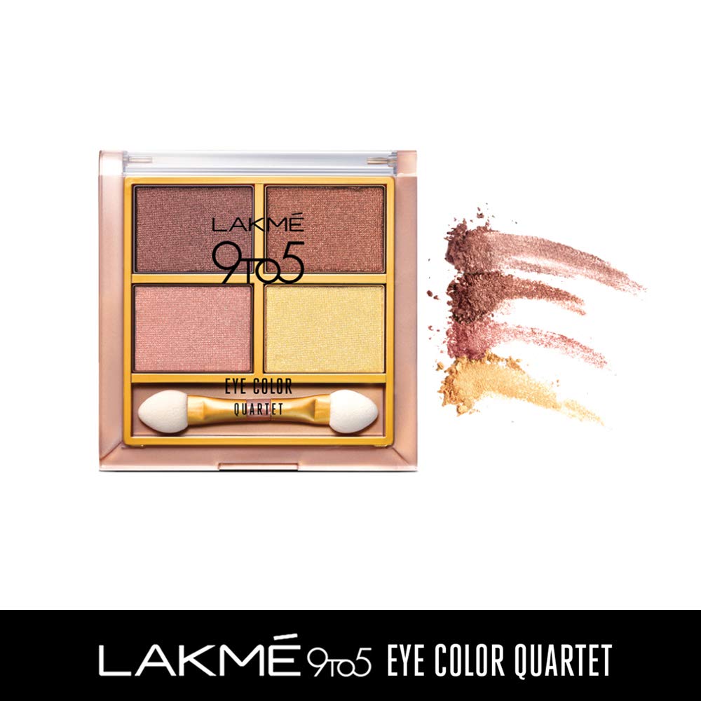Lakme 9 to 5 Eye Color Quartet Eye Shadow, Desert Rose, 7g