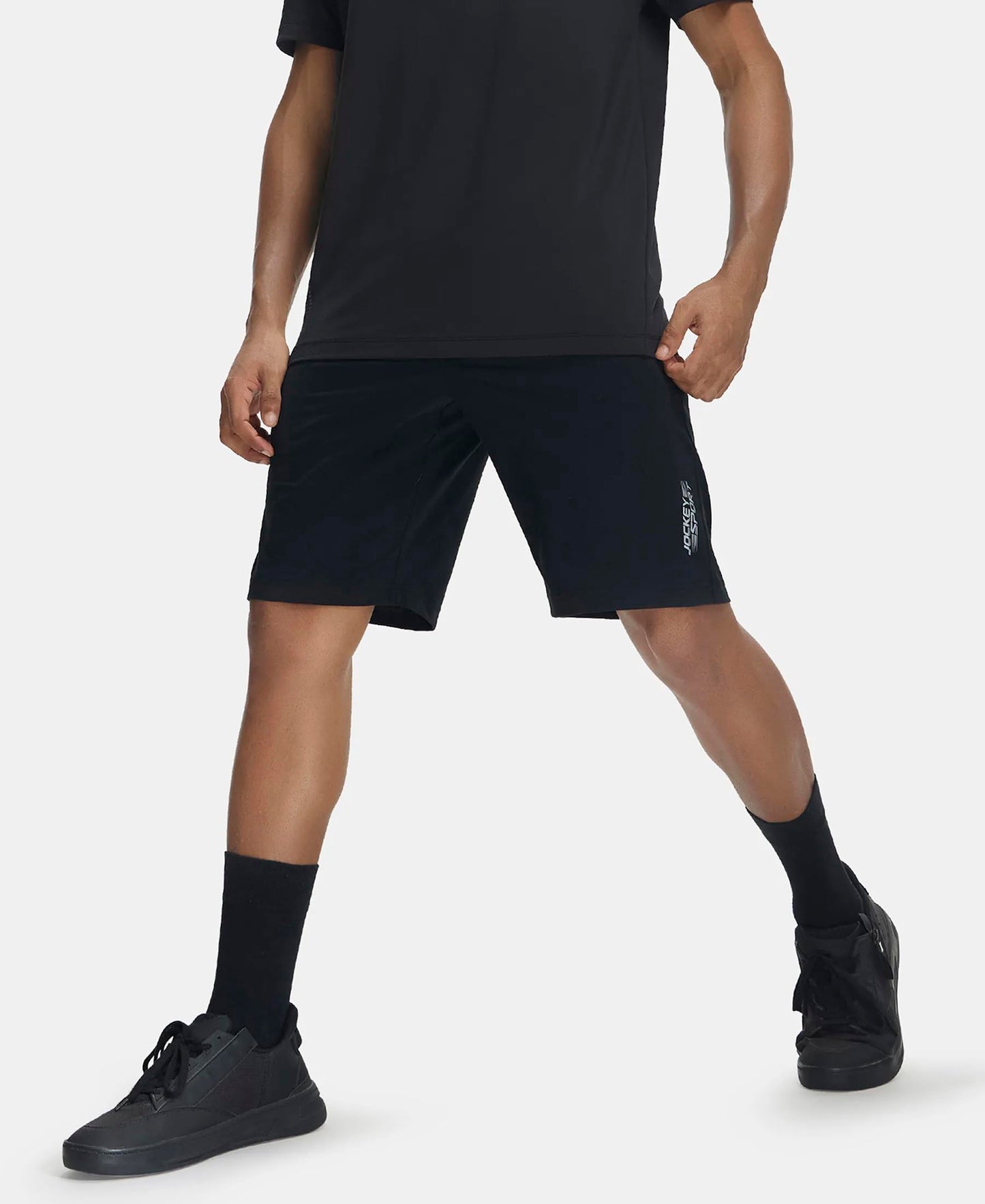 Jockey Men's Cotton Shorts (SP26-0103-BLACK Black L)