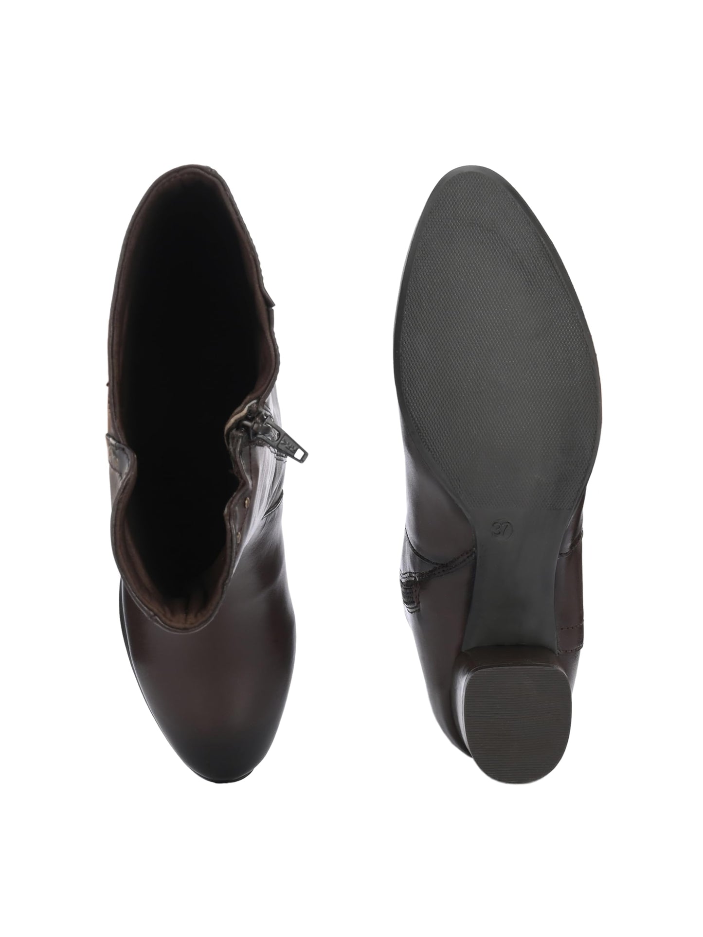 Delize Brown women Mid Heel Knee Boots 62202-39