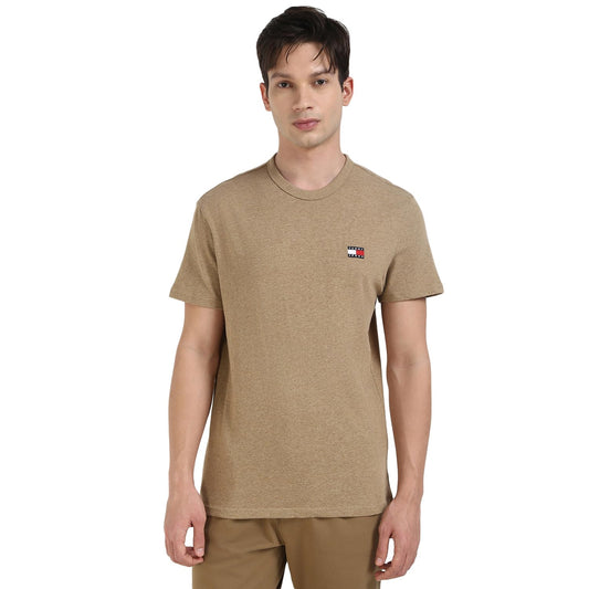 Solid Regular-Fit Cotton T-Shirt Brown