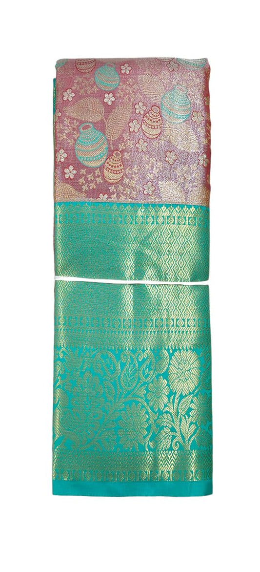 VFCollections Women's Kanchipuram Silk Pure Pattu Sarees With Blouse (VFC163-6)