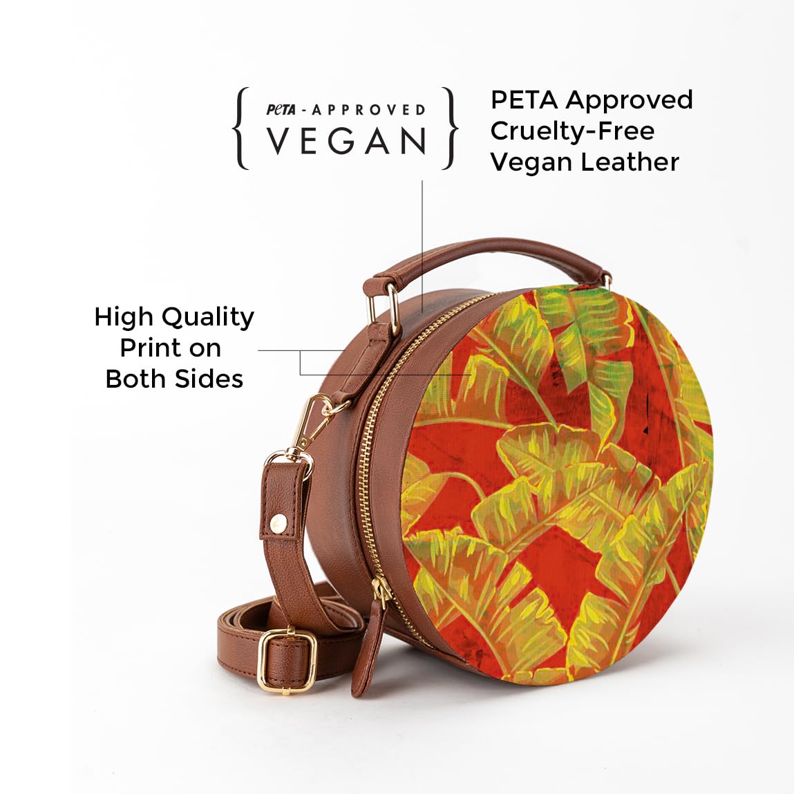 Kalankit Round Sling Bag for Women | Lightweight Vegan Leather Crossbody | Stylish Compact Purse | Compact Handbag for Women | Valentine Gift for Girlfriend | Breaking The Monotony