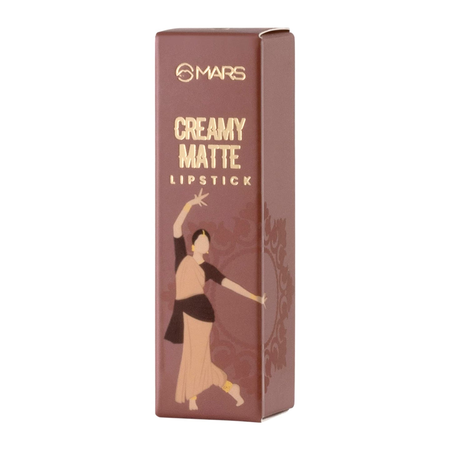 MARS Creamy Matte Long Lasting Lipstick for Women | Creamy Lipstick | Single Swipe Application | Smooth & Light Weight (3.2 gm) (12-Khoobsurat Kuchipudi)