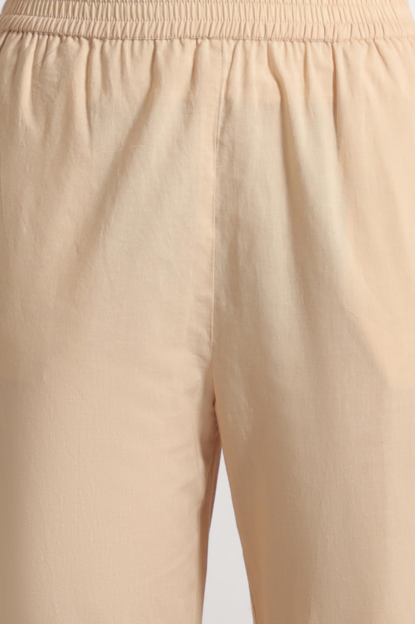 W for Woman Light Beige Floral Printed Swiss Dot Net Spaghetti Flared Kurta, Pants and Dupatta Set (Size: XL)-WS12397-125754