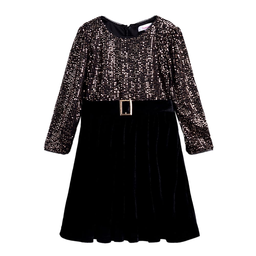 Hopscotch Cotton Blend Girls Knee Length Solid Party Dress & Outfit in Blue Color For Ages (3-4 Years)