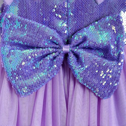 Hopscotch Girls Purple Sleeveless Ruffled Sequined Gown for Age (7-8 Years)