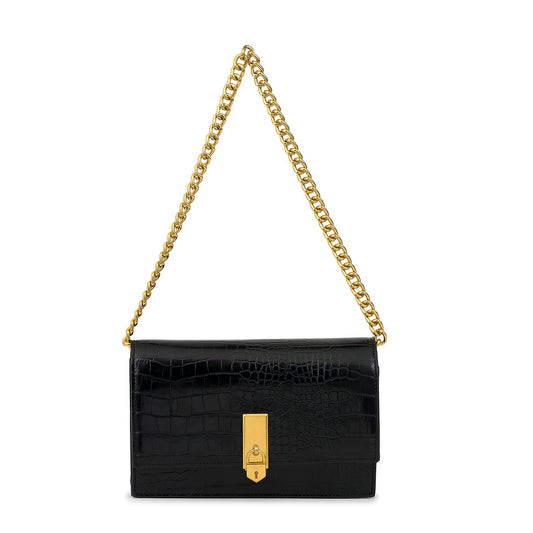 Miraggio Croc-Textured Mila Shoulder Clutch for Women