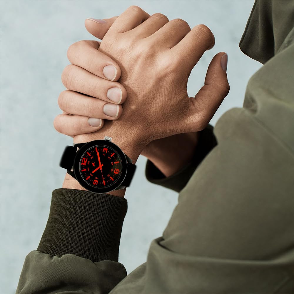 Fastrack Black Dial and Band Analog Plastic Watch for Unisex -NR38003PP13W