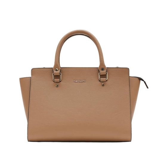 The Gusto Womens Elora - Premium Satchel Hand Bag | Cross-Body Sling Bag With Detachable & Adjustable Sling Strap, Brown