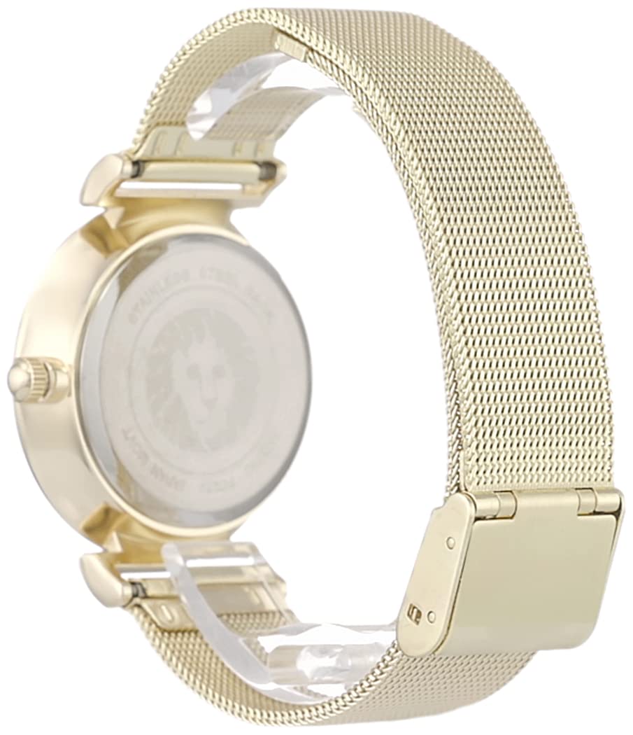 Anne Klein Women's Japanese Quartz Dress Watch with Stainless Steel Strap, Gold, 16 (Model: AK/3780BKGB)