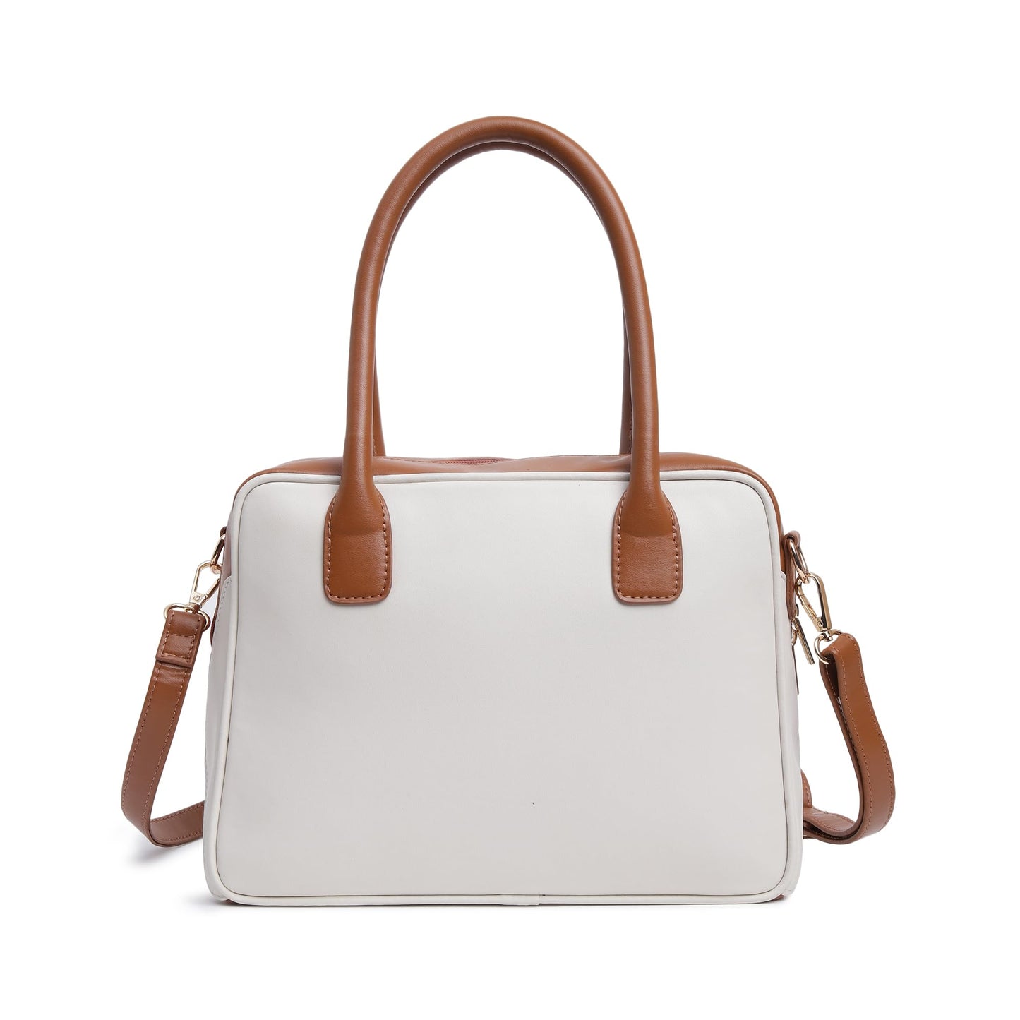 Fastrack Structured Satchel for Women | Stylish Satchel for Girls, Ladies, Women | Spacious Bag Made of Faux Leather (White)