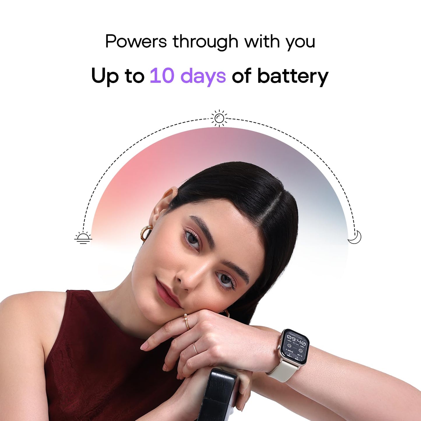 Noise Icon 5 Smartwatch with AI Watch Faces & AI Search, 1.95” AMOLED Display, 10 Days Battery, Bluetooth Calling, 100+ Sports Modes, IP68 (Jet Black)