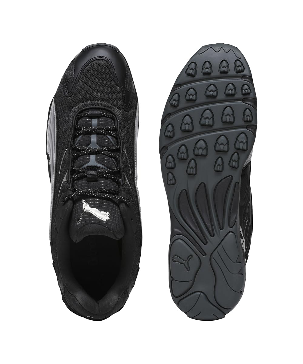 PUMA , Unisex-Adult, Inhale Smile, Black-Silver, Sneaker, 8UK, (40258903)