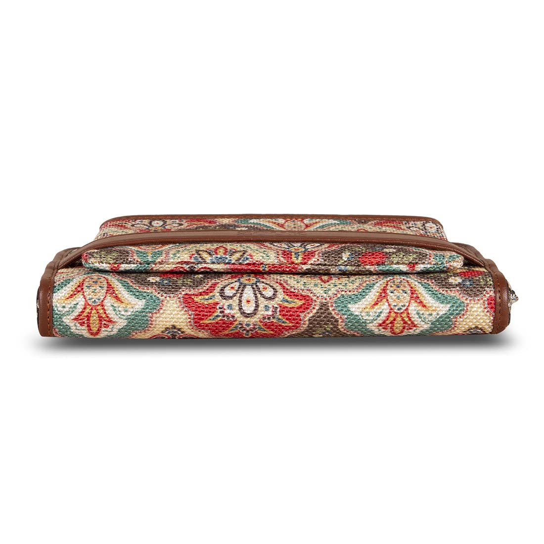 ZOUK Women's Handcrafted Vegan Classic Zipper Wallet - Mughal Art Multicolor