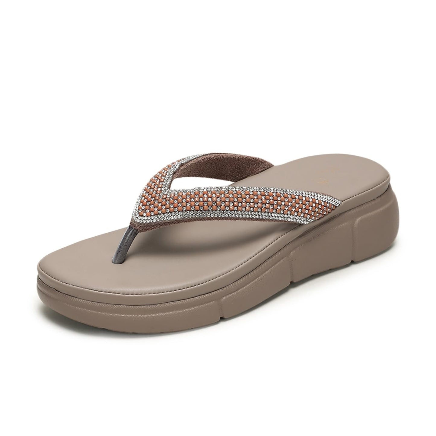 Marc Loire Women Flatform Heel Slip-On Fashion Sandals for Ethnic, Party & Modern Wear (Cheeku, UK Footwear Size System, Adult, Women, Numeric, Medium, 8)