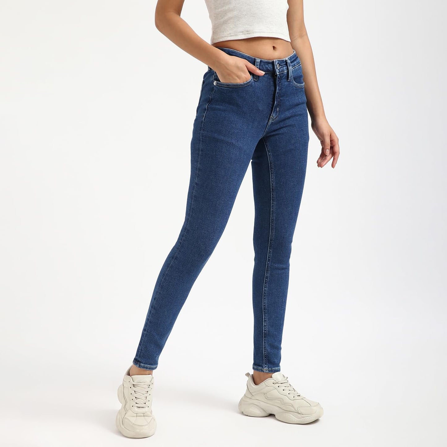 Calvin Klein Womens Blue Color Jeans (32)