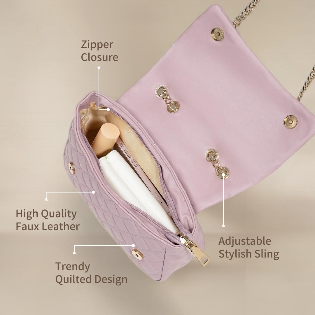 Fastrack Quilted Sling | Faux-Leather Women's Handbags | Sling for Casual Carry