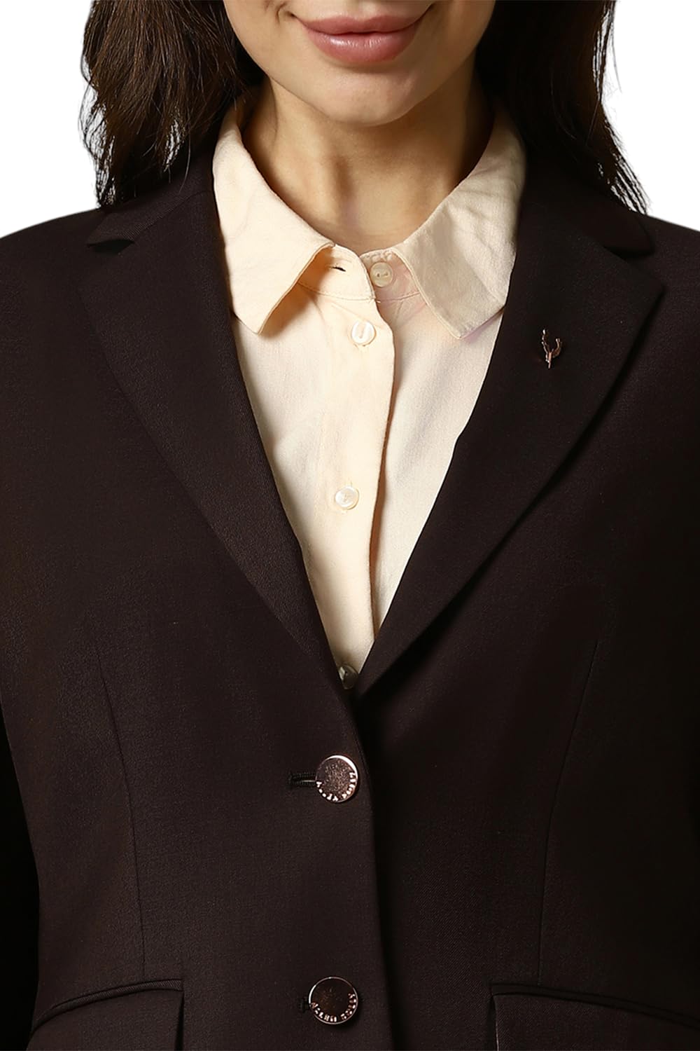 Allen Solly Women's Blazer (AHBZERGPC09595_Brown