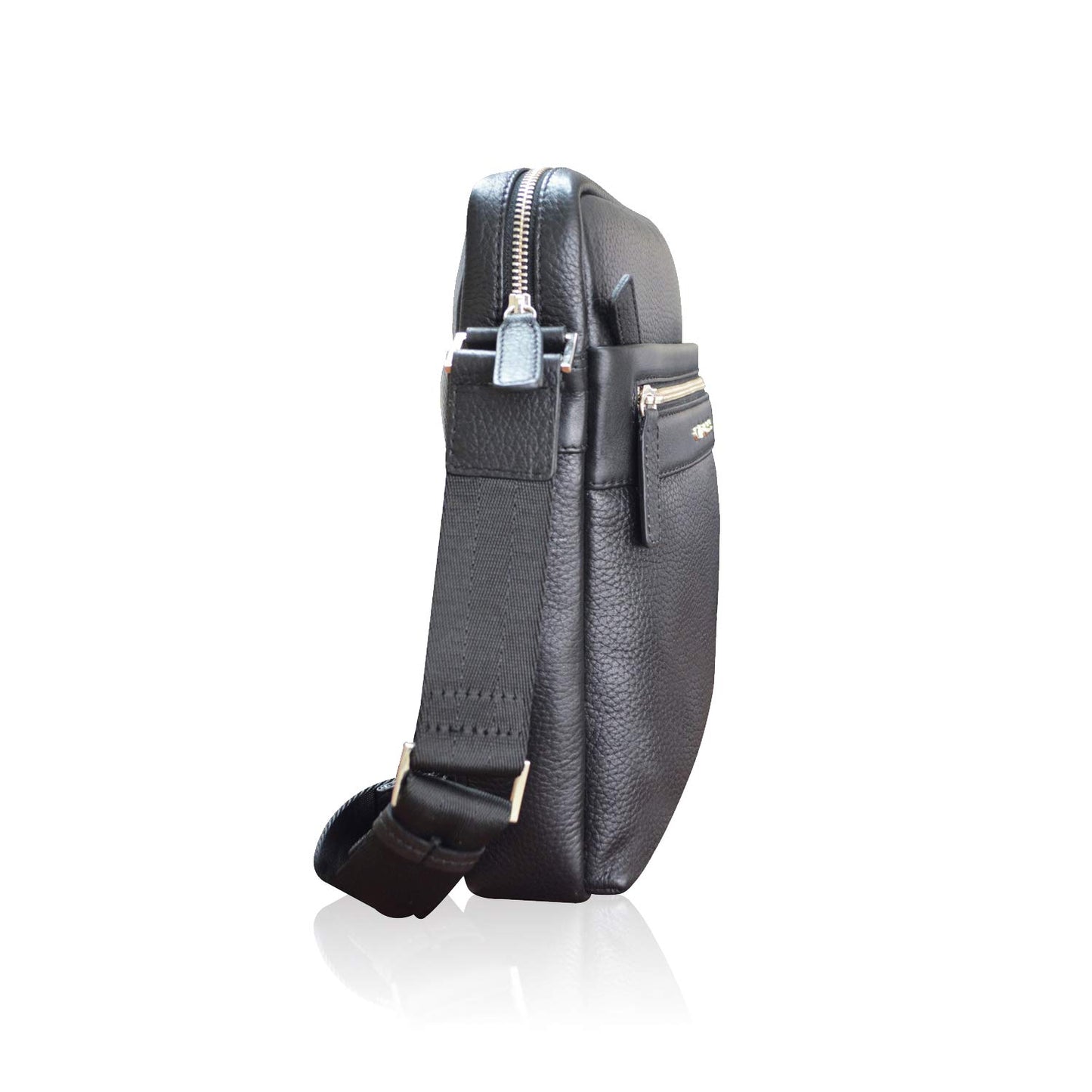 Cross Leather 27 cms Stylish and Trendy Black Messenger Sling Bag for Men and Women Office and Casual Wear(AC021113N-1)