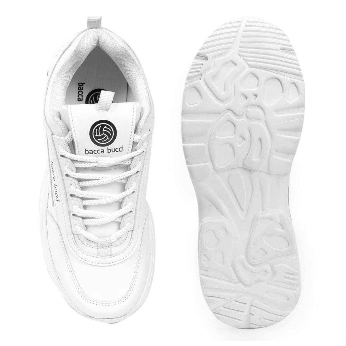 Bacca Bucci Men Lace Up Sneaker Shoes White, Size UK9