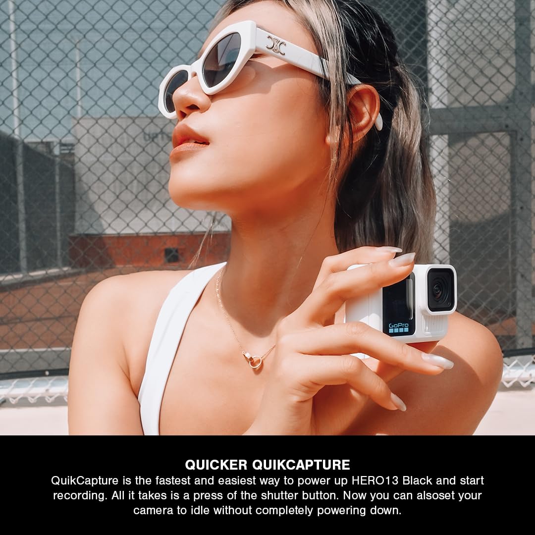 GoPro HERO13 Black in Polar White Limited Edition - Waterproof Action Camera with 5.3K60 Video, 27MP Photo + Compatability with HB-Series Lenses(1-Yr International+1-Yr India Warranty)