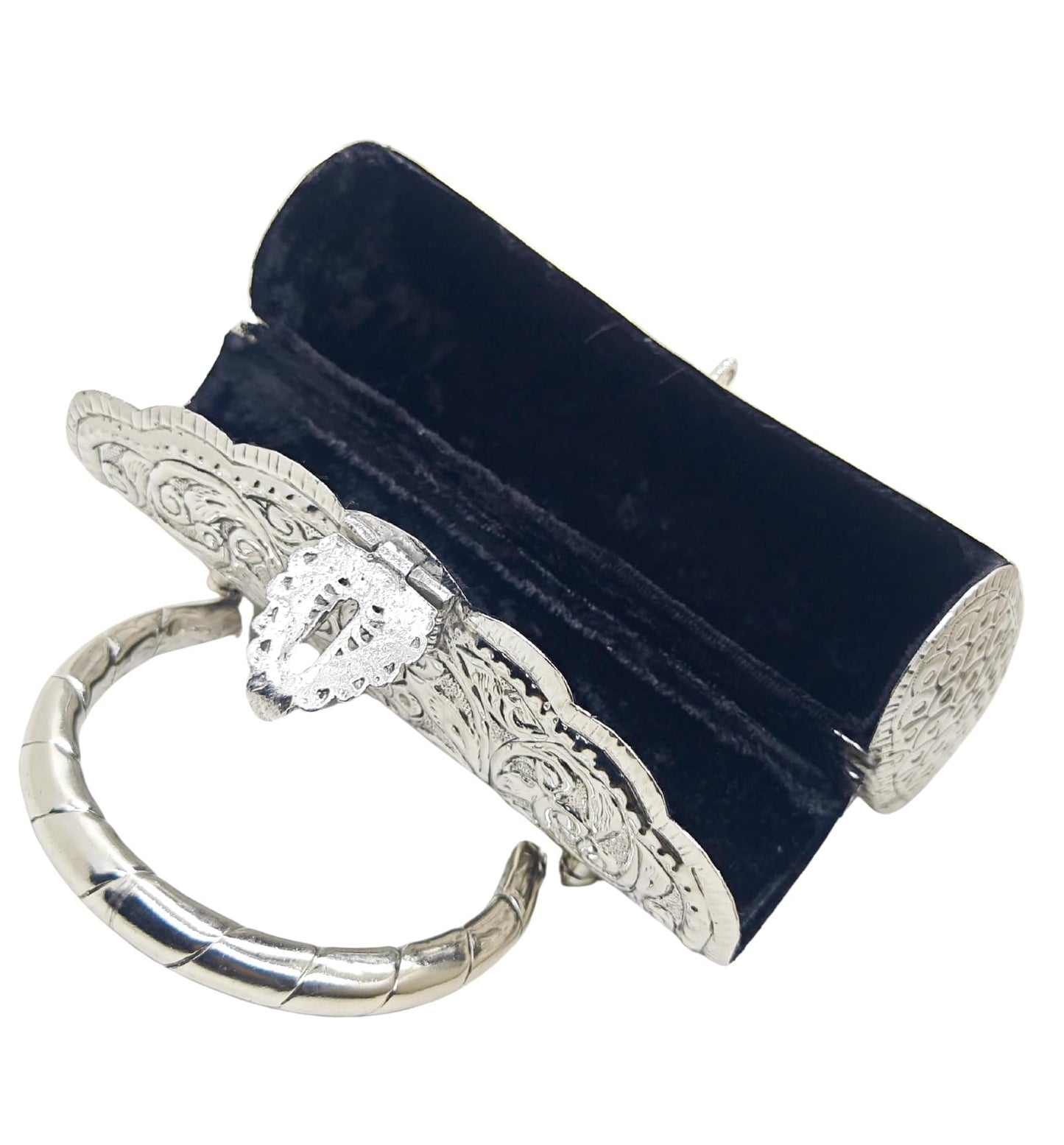 Trend Overseas Women's Silver Handle metal Clutch Hand Cluth (Bohemian)