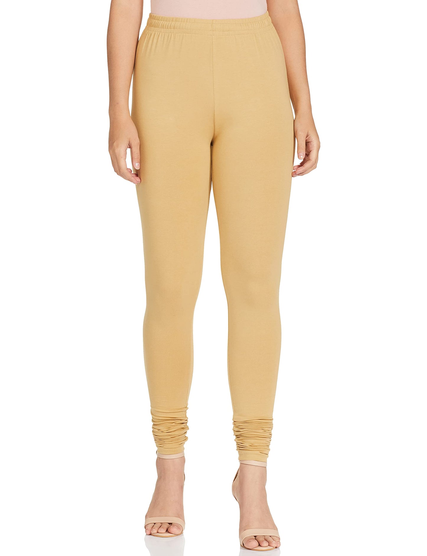 Max Women Mid Rise Solid Knitted Churidar (Nooskc21Be_Beige_2XL) Fit Type : Regular Fit