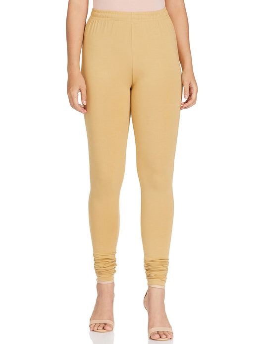 Max Women Mid Rise Solid Knitted Churidar (Nooskc21Be_Beige_2XL) Fit Type : Regular Fit