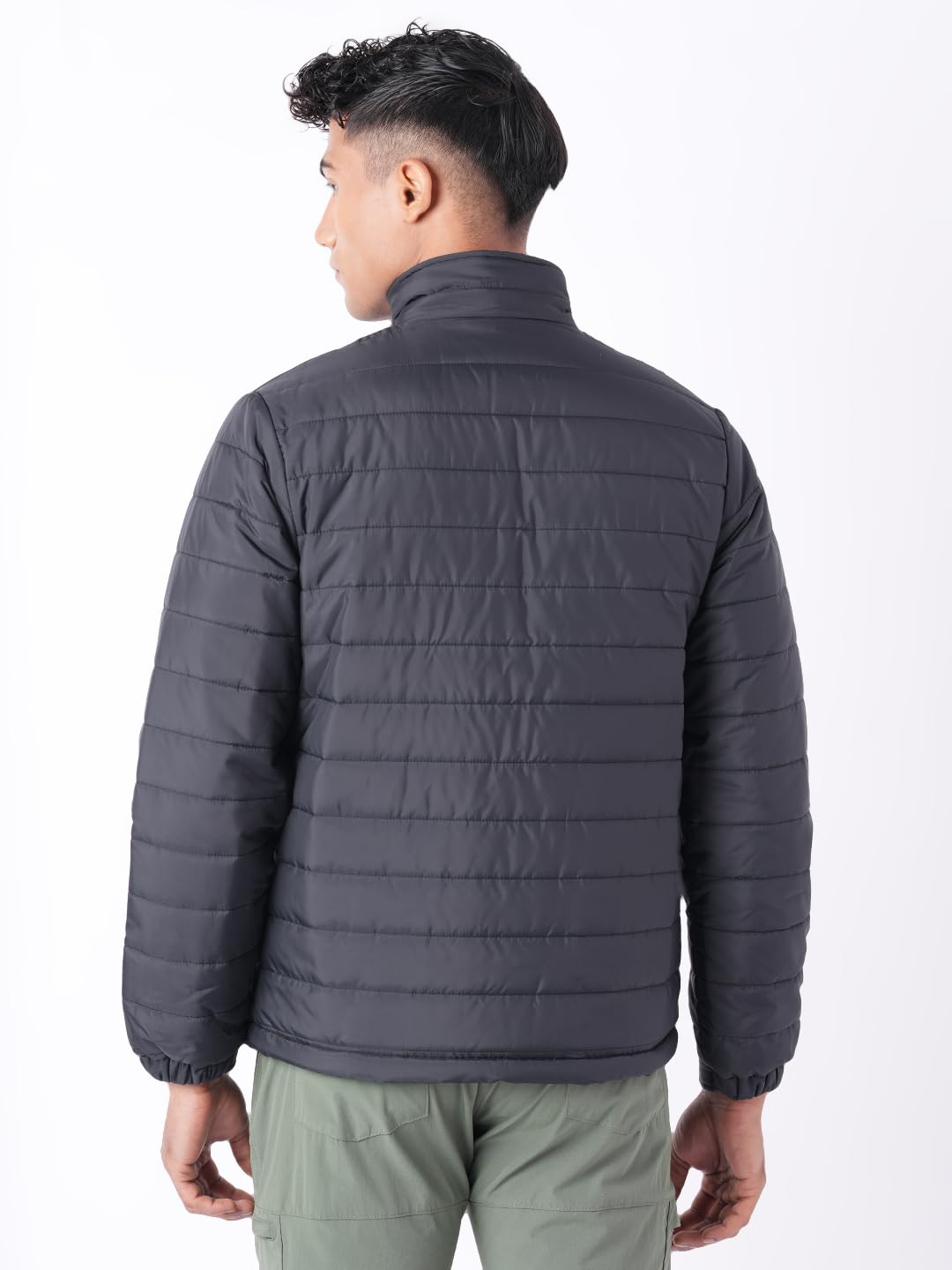 Wildcraft Men Alpine Solid Nylon Blend Collored Casual Quilted Husky Jacket, Full Sleeve - Regular fit, Black, XXL