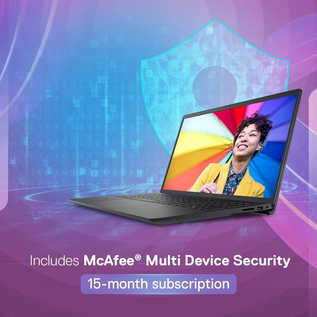Dell 15, AMD Ryzen 3 7320U Processor (8GB RAM / 512GB SSD/Windows 11 + Office H&S 2024 + M365 / 15.6"(39.62 Cm) FHD Display / 12 Month Mcafee/Carbon Black Color/ 1.63 Kg Thin & Light Laptop