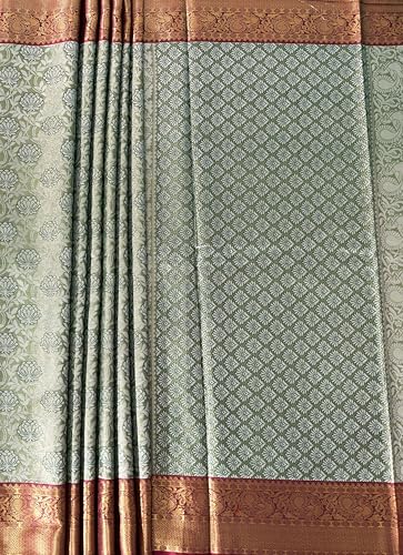 MIMOSA Women’s Green Art Silk Saree Woven with Zari Tissue | Kanjivaram Style Saree | Rich Pallu & Tassels | 6.2 Mtrs
