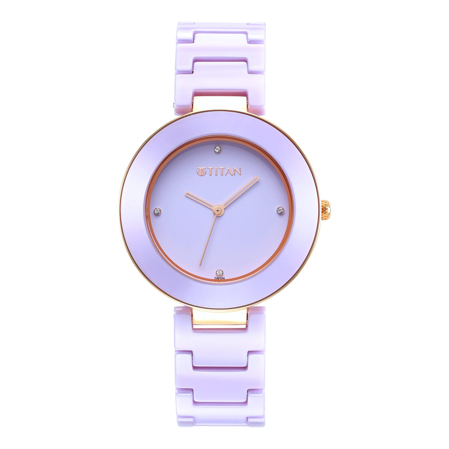 Titan Purple Ceramics Quartz Analog Lavender Dial Lavender Ceramic Strap Watch for Women - NS95189KC06