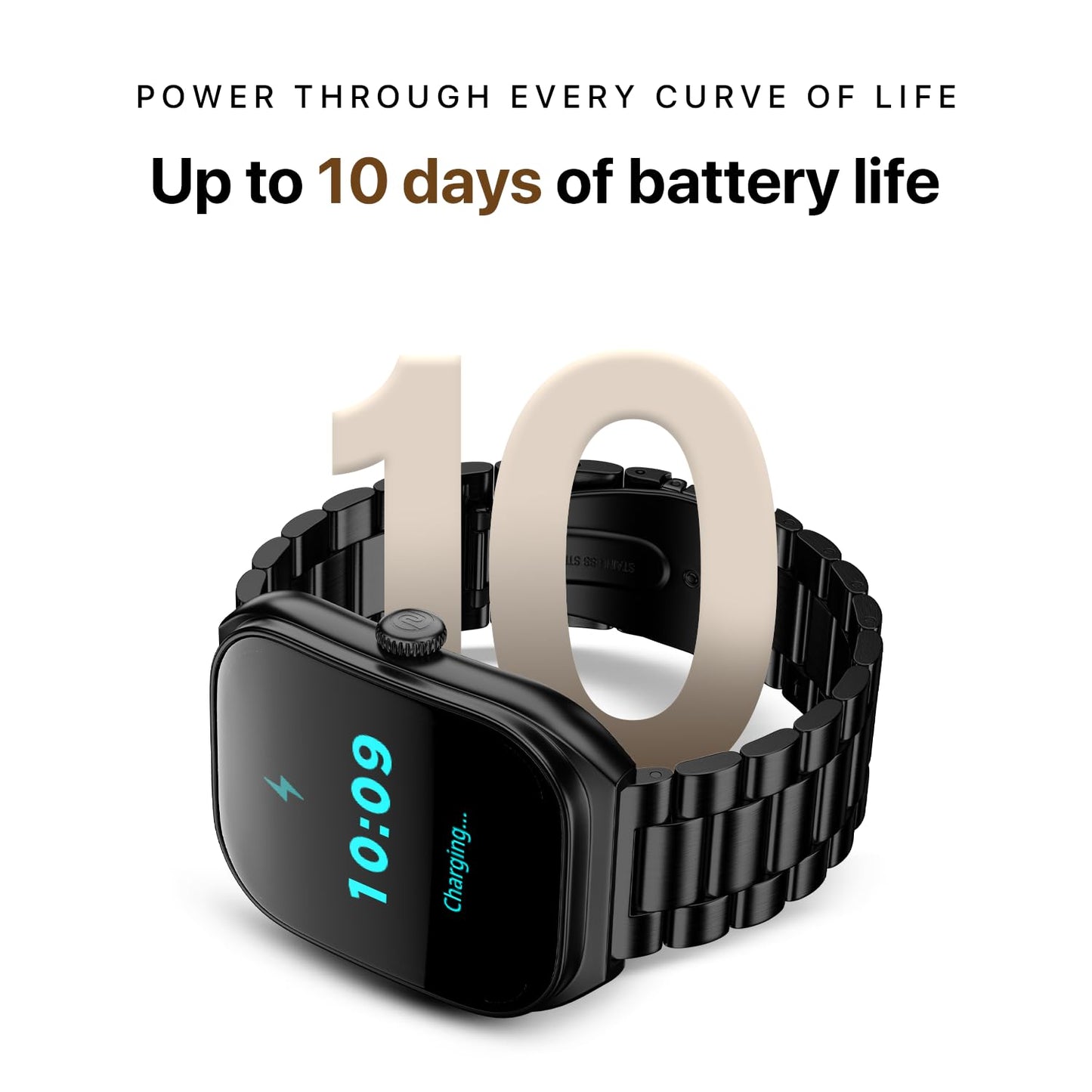 Noise Icon Arc 2.01" Immersive Curved Display Smartwatch, 10-Day Battery, 1ATM Water Resistant, Functional Crown, 100+ Sports Modes, Health Suite™, Voice Assistant, Built-in Games (Nickel Brown)