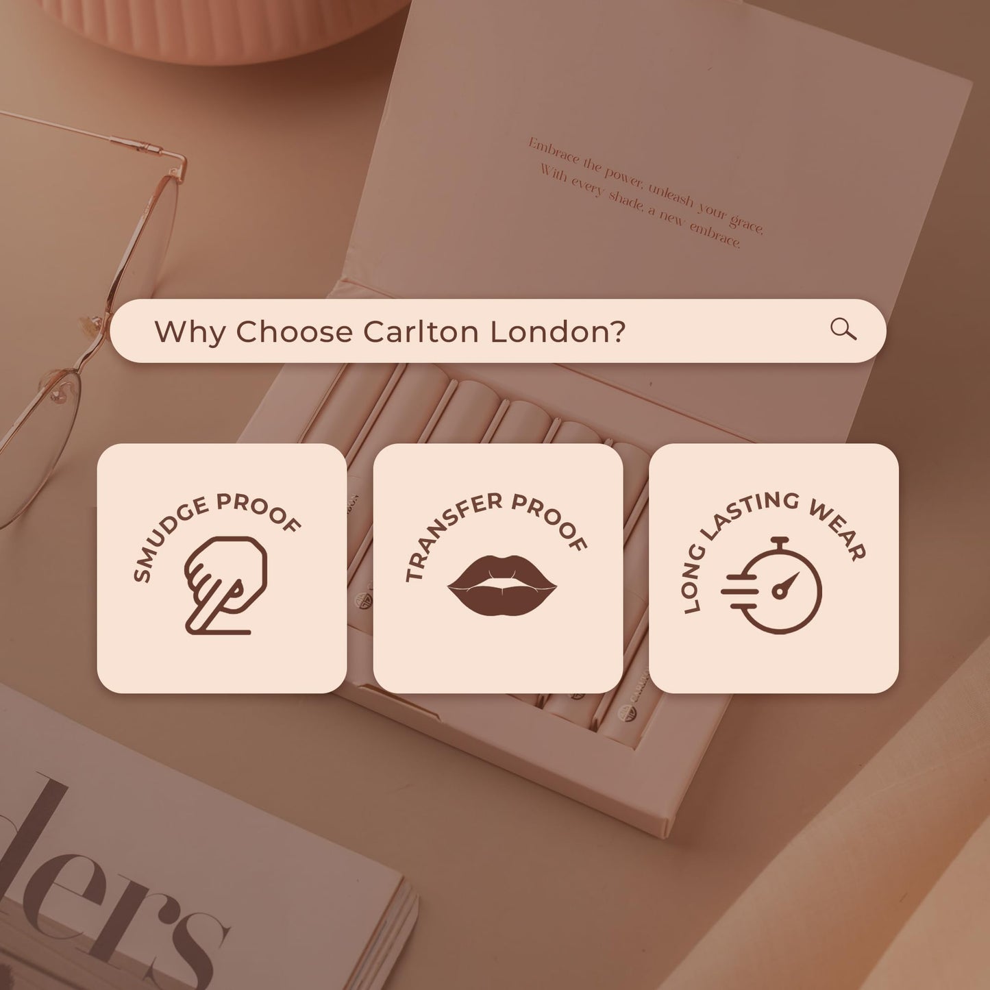 Carlton London Creamy Matte Lipstick Combo Set - Women Long Lasting Waterproof Lipstick Gift Set, With Vitamin E and Castor Oil, Cosmetics for Girls, Women, Birthday Gift Set