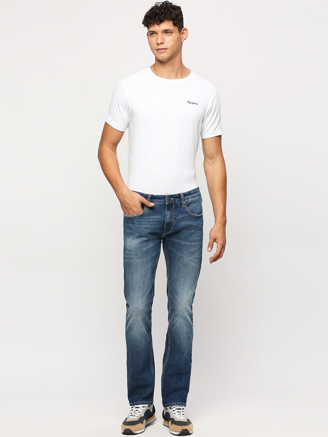 Pepe Jeans Men's Mid Rise Slim Fit Jeans Blue