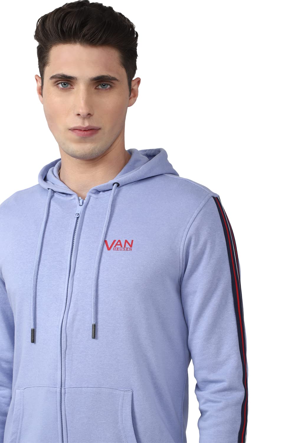 Van Heusen Cotton Blend Men's Regular Hooded Neck Sweatshirt Light Purple