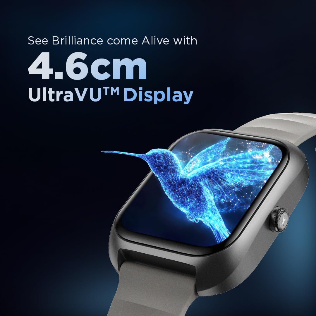 Fastrack Vox Plus 1.85” Smart Watch for Men & Women with Ultra VU Display,to-do List,BT Calling, Offline Voice Commands, 24/7 Health Suite (SPO₂, HRM, Sleep), IP68, Games & Multiple Watch Faces