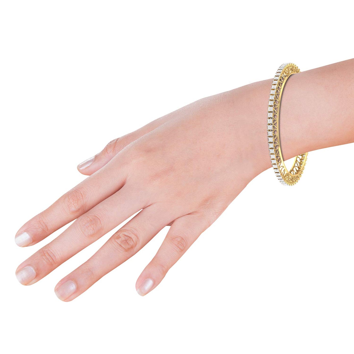 PC Jeweller 14k (585) Yellow Gold and Solitaire Bangle for Women