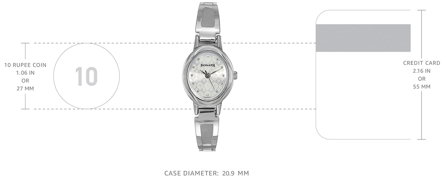 Sonata Pankh Silver Dial Women Analog Watch With Stainless Steel Strap-NS8085SM02