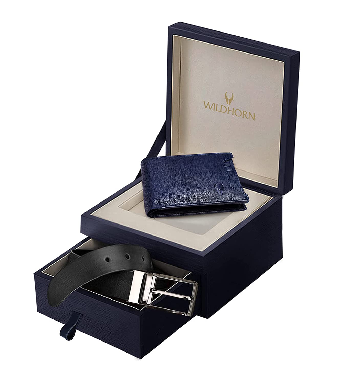 WILDHORN Oliver Leather Wallet & Classic Leather Belt Combo Gift Hamper for Men