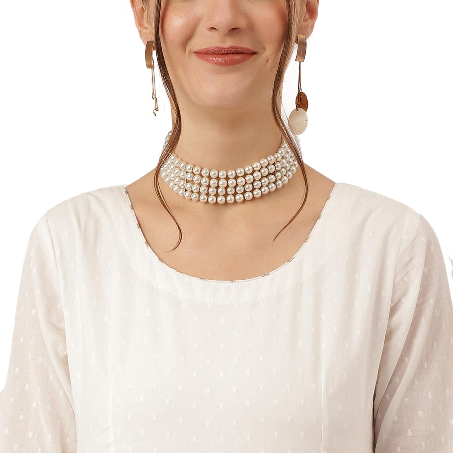 Divena Off White Shree Ram Buta Print Cotton Layered Anarkali Kurta, Trouser With Dupatta