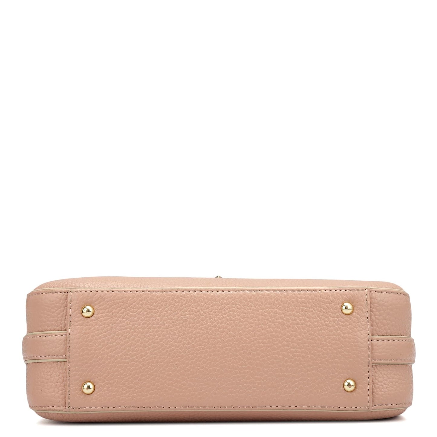 Da Milano Women's Leather Shoulder Bag – Pink | Genuine Leather Handbag with Gold Hardware, Broad Shoulder Strap & Secure Clasp Lock | Elegant Everyday Purse