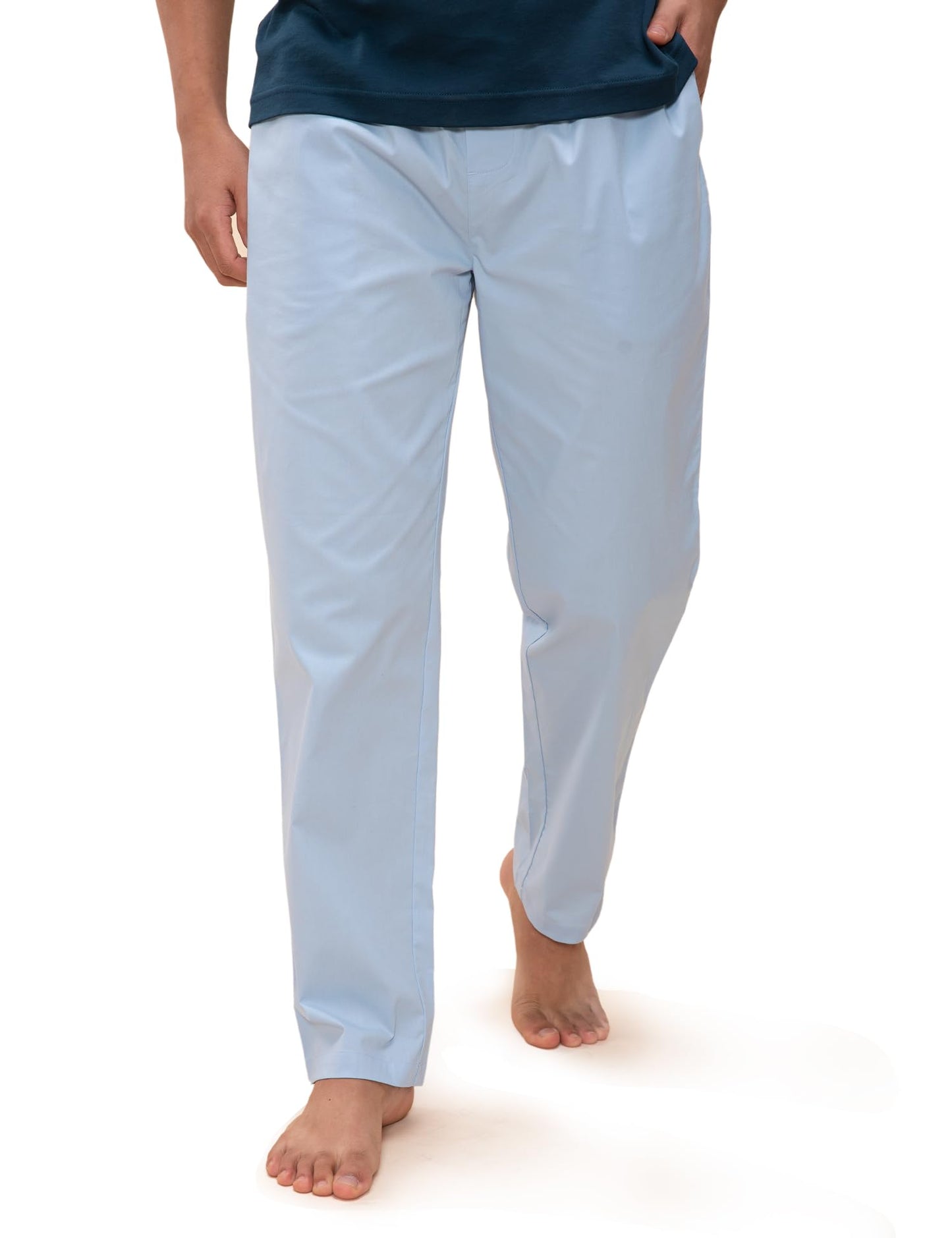 DaMENSCH The Stretch Men's Woven Cotton Tapered Fit Pyjama Pants- Sky is blue- X-Large