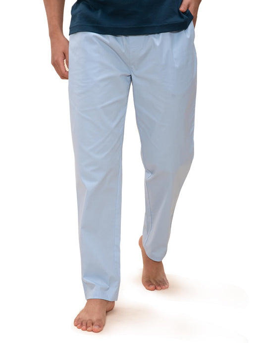 DaMENSCH The Stretch Men's Woven Cotton Tapered Fit Pyjama Pants- Sky is blue- X-Large
