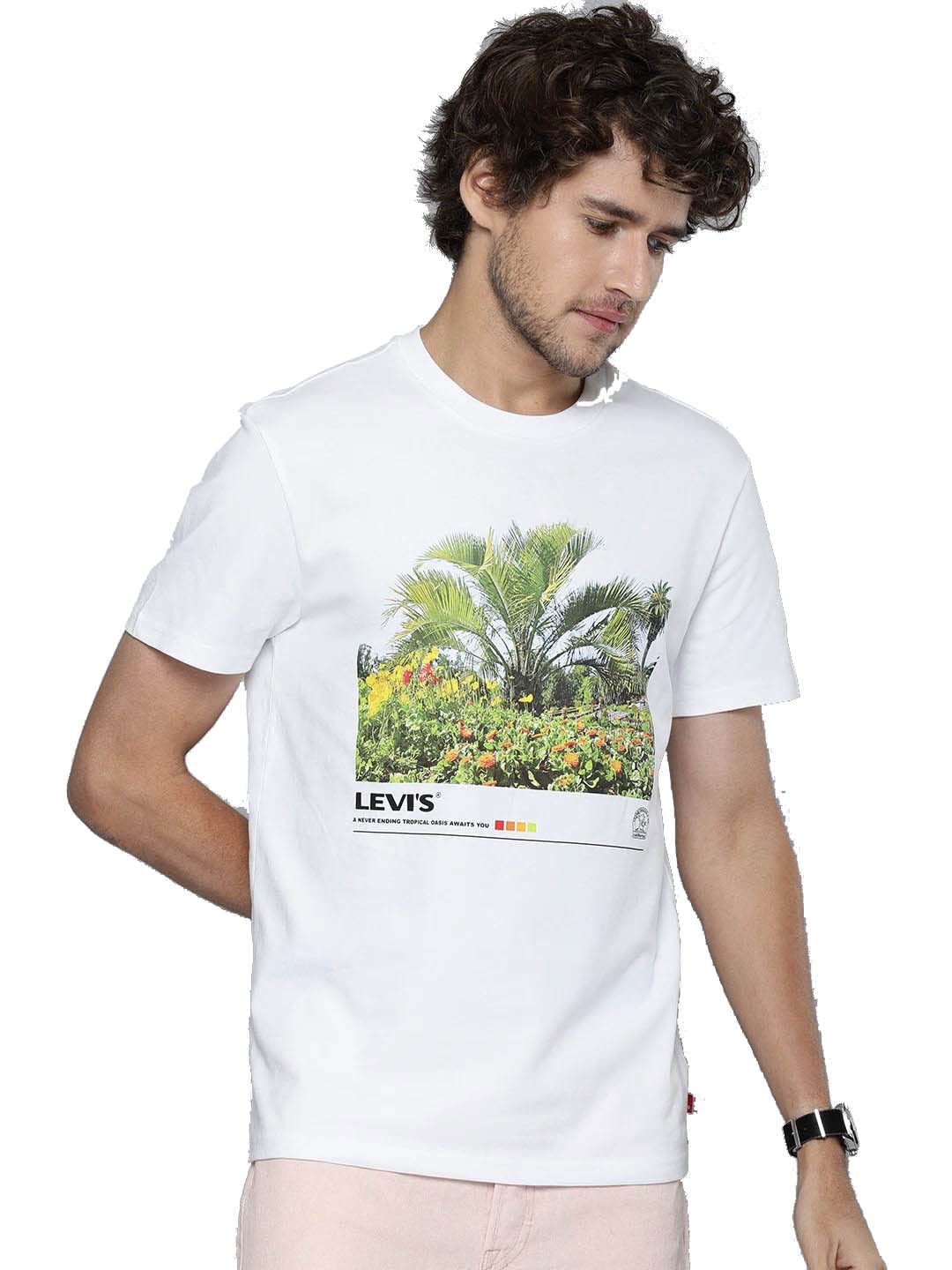 Levi's Men's Cotton Regular T-Shirt (16960-0663_Brilliant White M)