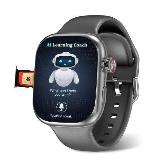 sekyo 'Neo Fit' 4G Kids Smartwatch with AI Learning Coach | Whatsapp, Video Call, GPS Tracker, Health & Activity Tracker, Habit Coach| Edu-Games, Step Count, Camera, Sim Card Parental App, Boys/Girls