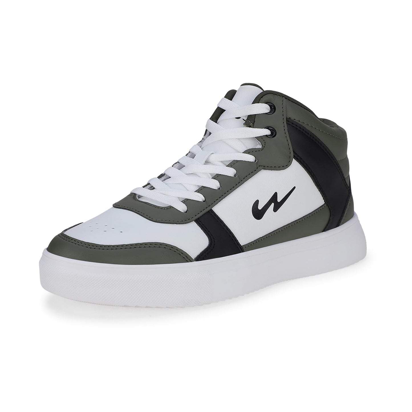 Campus Men's Stack Sneakers WHT/Olive/BLK - 7UK/India